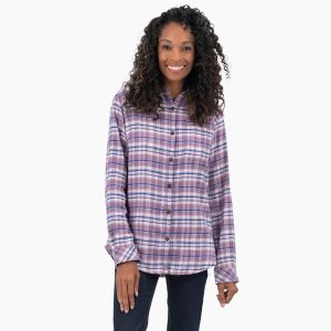 Women's Plaid Flannel Long Sleeve Shirt