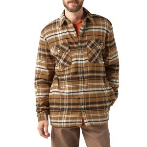 Water Repellent Fleece-Lined Flannel Shirt Jacket
