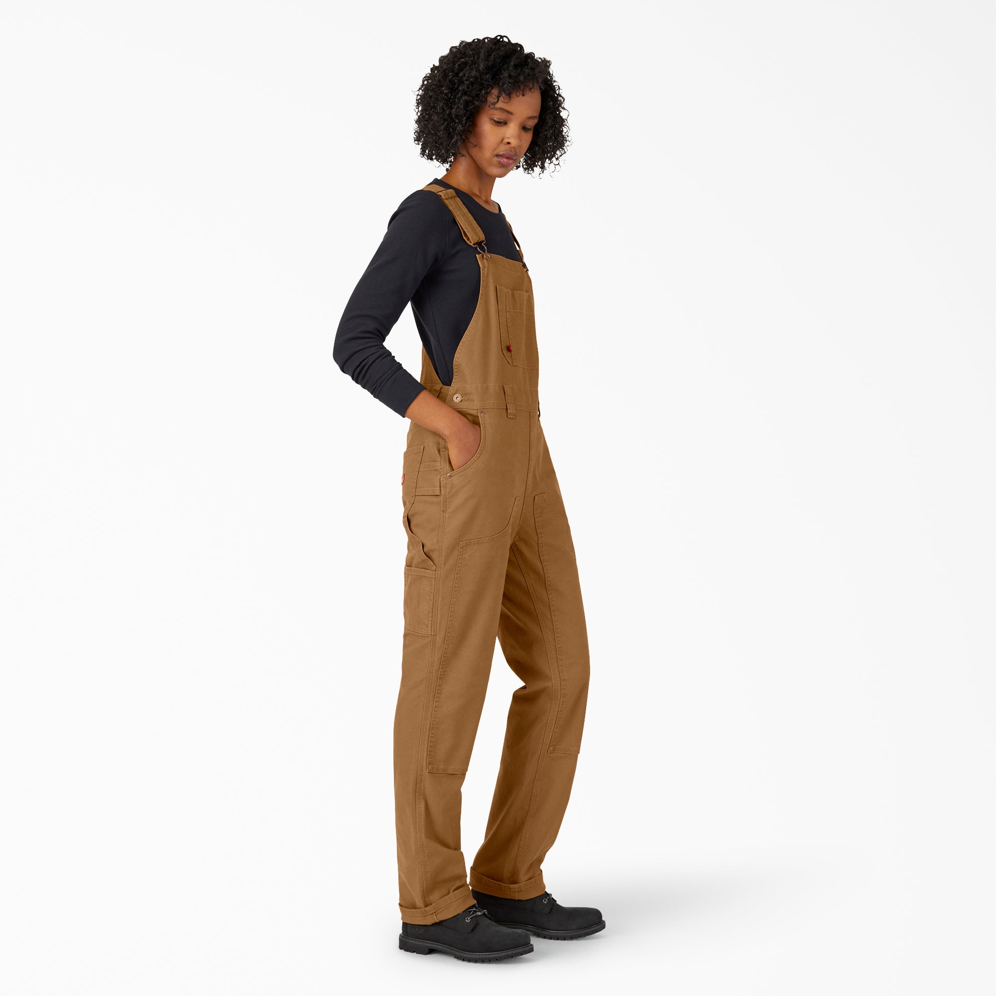 Women's Straight Fit Duck Double Front Bib Overalls - Image 4