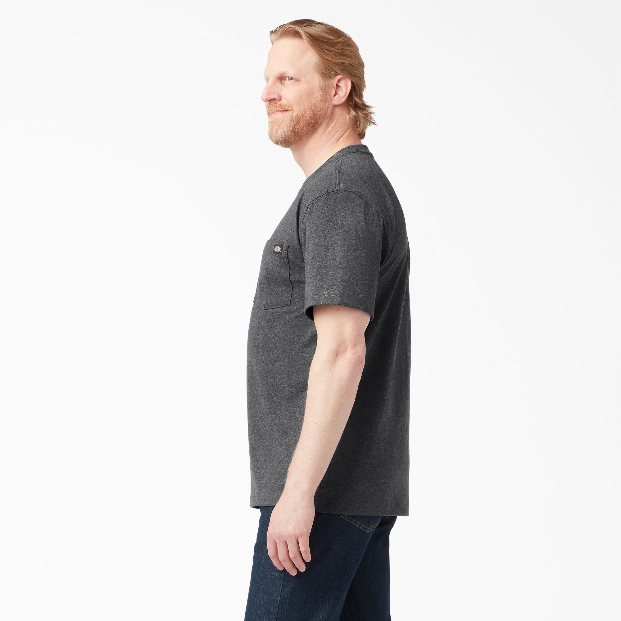 Heavyweight Heathered Short Sleeve Pocket T-Shirt - Image 3